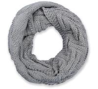 Strickschal STYLEBREAKER "Strick Loop mit Gitter und Rippenmuster", Damen, grau (hellgrau), Obermaterial: 100% Viskose CV., Modisch, Modetücher (34321154-0) hellgrau