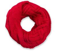 Strickschal STYLEBREAKER "Strick Loop mit Gitter und Rippenmuster", Damen, rot, Obermaterial: 100% Viskose CV., Modisch, Modetücher (75715738-0) rot