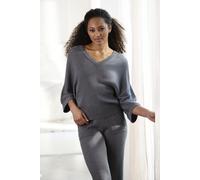 Strickshirt FRENCH CONNECTION, Damen, Gr. 32/34, grau (dunkelgrau meliert), Rippstrick, Obermaterial: 40% Viskose (LENZING™ ECOVERO™), 30% Polyacryl, 30% Polyester, meliert, unifarben, bequem taillenl