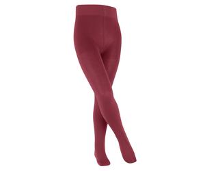 Strickstrumpfhose FALKE "Family", Mädchen, Gr. 170/176, rot (ruby), Obermaterial: 94% Baumwolle, 4% Polyamid, 2% Elasthan, elastisch, Strumpfhosen, atmungsaktiv, blickdicht, uni (21524354-170) ruby