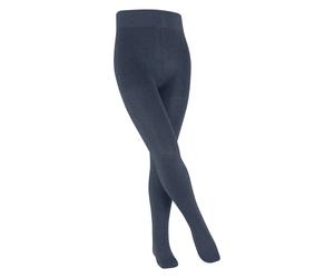 Strickstrumpfhose FALKE "Family", Mädchen, Gr. 98/104, grau (dunkelblau), Obermaterial: 94% Baumwolle, 4% Polyamid, 2% Elasthan, elastisch, Strumpfhosen, atmungsaktiv, blickdicht, uni (69658149-98) du