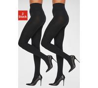 Strickstrumpfhose LAVANA, Damen, Gr. 44/46, schwarz, Obermaterial: 83% Baumwolle, 15% Polyamid, 2% Elasthan, unifarben, elastisch, Strumpfhosen, in modischem Ripp-Strick (37553014-44) schwarz