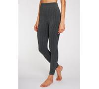 Strickstrumpfleggings LAVANA "Blickdicht, warme Strumpfhose ohne Fuß, Damen", Damen, Gr. L/XL (44/50), grau (1x dunkelgrau meliert), Obermaterial: 95% Polyester, 5% Elasthan, Zopfmuster, melange, elas