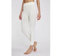 Strickstrumpfleggings LAVANA "Blickdicht, warme Strumpfhose ohne Fuß, Damen", Damen, Gr. S/M (34/42), beige (1x ecru), Obermaterial: 95% Polyester, 5% Elasthan, Zopfmuster, unifarben, elastisch, Strum