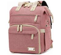 Stricktasche, Rucksack, Garnaufbewahrung, Organizer, Reise-Häkeltasche mit USB-Ladeanschluss, große Kapazität, Garnaufbewahrung, Tragetasche, Garnhalter für Projekte, Stricknadeln, Häkelnadeln, Rosa
