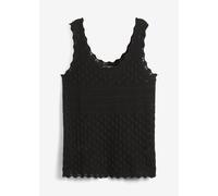 Stricktop BONPRIX, Damen, Gr. 36/38 (S), schwarz, Obermaterial: 50% Baumwolle, 50% Polyacryl, figurumspielend, Tops Stricktop, aus Baumwollmix, figurumspielende Passform, ärmellos, ohne Kragen (169658