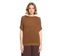 Stricktop BETTY BARCLAY "Damen mit Wasserfallausschnitt", Damen, Gr. 38, classic nougat, Strick, Obermaterial: 50% Baumwolle, 50% Polyacryl, lässig geschnitten normal, Tops Stricktop (55387754-38) cla