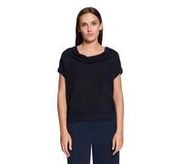 Stricktop BETTY BARCLAY "Damen mit Wasserfallausschnitt", Damen, Gr. 38, dunkelblau, Strick, Obermaterial: 50% Baumwolle, 50% Polyacryl, lässig geschnitten normal, Tops Stricktop (35925858-38) dunkelb