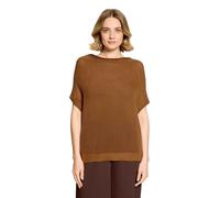 Stricktop BETTY BARCLAY "Damen mit Wasserfallausschnitt", Damen, Gr. 44, classic nougat, Strick, Obermaterial: 50% Baumwolle, 50% Polyacryl, lässig geschnitten normal, Tops Stricktop (55387754-44) cla