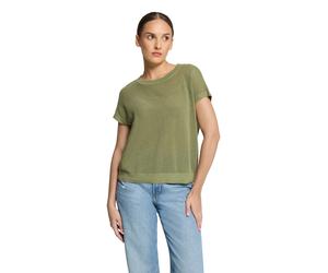 Stricktop BETTY BARCLAY "Damen ohne Arm", Damen, Gr. 44, grün (oil grün), Strick, Obermaterial: 50% Baumwolle, 50% Polyacryl, lässig geschnitten normal, Rundhals, Tops Stricktop (67630407-44) oil grün