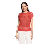 Stricktop BETTY & CO "Damen mit Effektgarn", Damen, Gr. 36, dunkelrot, Strick, Obermaterial: 38% Baumwolle, 36% Polyester, 26% Polyamid, lässig geschnitten normal, U-Boot-Ausschnitt, Tops Stricktop (3