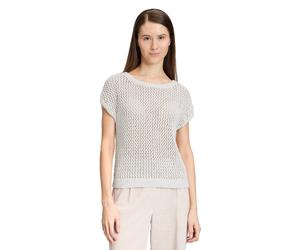 Stricktop BETTY & CO "Damen mit Effektgarn", Damen, Gr. 44, weiß (rohweiß), Strick, Obermaterial: 38% Baumwolle, 36% Polyester, 26% Polyamid, lässig geschnitten normal, U-Boot-Ausschnitt, Tops Strickt