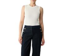 Stricktop COMMA, Damen, Gr. 34, weiß, Strick, Obermaterial: 80% Viskose, 20% Polyamid, unifarben, casual, körpernah hüftbedeckend, Rundhals, ohne Ärmel, Tops, aus Viskosemix im Slim Fit (27948206-34)