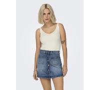 Stricktop JDY "JDYNANNA S/L TOP KNT NOOS", Damen, Gr. L, weiß (cloud dancer), Feinstrick, Obermaterial: 80% Viskose, 20% Nylon, unifarben, normal, V-Ausschnitt, Tops Stricktop (34333355-L) cloud dance