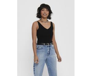 Stricktop JDY "JDYNANNA S/L TOP KNT NOOS", Damen, Gr. XS, schwarz, Feinstrick, Obermaterial: 80% Viskose, 20% Nylon, unifarben, normal, V-Ausschnitt, Tops Stricktop, Viskosemischung (95480549-XS) schw
