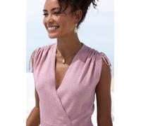Stricktop LASCANA, Damen, Gr. 36/38, lila (mauve), Feinstrick, Obermaterial: 38% Viskose, 28% Polyester, 22% Polyamid, 12% metallisierte Fasern, unifarben, leicht glänzend, modisch, figurbetont hüftla