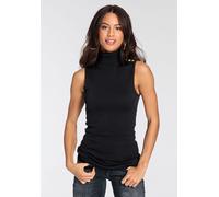 Stricktop MELROSE, Damen, Gr. 40, schwarz, Feinstrick, Obermaterial: 70% Viskose, 30% Polyamid, unifarben, sehr figurbetont hüftlang, hoch geschlossener Ausschnitt, Tops Stricktop, mit Rollkragen und