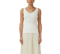 Stricktop S.OLIVER BLACK LABEL, Damen, Gr. 38, cream, Strick, Obermaterial: 70% Viskose, 30% Polyamid, unifarben, körpernah hüftbedeckend, V-Ausschnitt, Tops Stricktop, mit tiefen V-Ausschnitt hinten