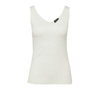 Stricktop S.OLIVER BLACK LABEL, Damen, Gr. 42, cream, Strick, Obermaterial: 70% Viskose, 30% Polyamid, unifarben, körpernah hüftbedeckend, V-Ausschnitt, Tops Stricktop, mit tiefen V-Ausschnitt hinten
