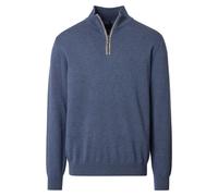 Casa Moda Casual Regular Fit Troyer blau, Einfarbig