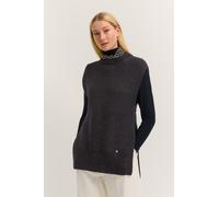 Strickweste BUGATTI "Alpaka-Woll-Mix", Damen, Gr. L, 280, dunkelgrau, 30% Alpaka, 30% Polyamid, 30% Polyacryl, 10% Wolle, unifarben, normal, Rundhals, Westen Strickweste, mit Bindegurt und Rundhals (8