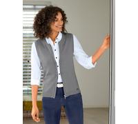 Strickweste CASUAL LOOKS, Damen, Gr. 44, grau (grau, meliert), 50% Baumwolle, 50% Polyacryl, unifarben, Westen Strickweste (33529043-44) grau, meliert