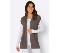 Strickweste CLASSIC BASICS, Damen, Gr. 50, grau (taupe), 100% Polyacryl, unifarben, Westen Strickweste (86784328-50) taupe
