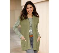 Strickweste CLASSIC BASICS, Damen, Gr. 56, grün (schilf), 100% Polyacryl, unifarben, Westen Strickweste (47626246-56) schilf