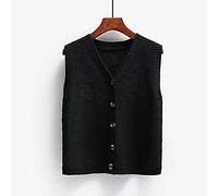 Strickweste Damen Ärmellos,Damen V-Ausschnitt Gilets Strickweste Reine Farbe Dünne Strickjacke Geometrische Jacquard Casual Tank Top Vintage Pullover Ärmellose Weste Jumper Uniform Preppy Style ,