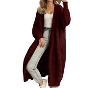strickweste damen Strickjacke Lang Oversize Grobstrickjacke Herbst Dicker Strickjacken Grobstrick Strickcardigan Offene Strickmantel Flauschiger Damenstrickjacke sweatjacke damen große größen
