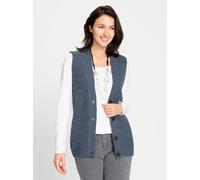 Strickweste INSPIRATIONEN, Damen, Gr. 44, blau (rauchblau), 86% Polyacryl, 14% Wolle, unifarben, Westen Strickweste (92576062-44) rauchblau