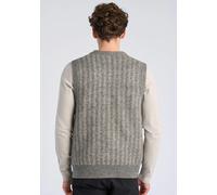 Strickweste LINDBERGH "Pullunder Comfort Fit", Herren, Gr. M, grau (grau mel), Obermaterial: 70% Polyester, 22% Polyacryl, 6% Wolle, 2% Elasthan, V-Ausschnitt, Westen Strickweste (30290729-M) grau mel