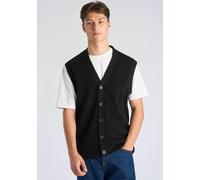 Strickweste LINDBERGH "Pullunder Relaxed Fit", Herren, Gr. M, schwarz, Obermaterial: 80% Baumwolle, 20% Polyester, V-Ausschnitt, Westen Strickweste (52429154-M) schwarz