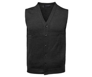 Strickweste MAERZ MUENCHEN "Maerz Muenchen 580500 Strickweste Herren Bekleidung", Herren, Gr. 48, dunkelgrau, 100% Wolle (Merino), Westen Strickweste (76033663-48) dunkelgrau