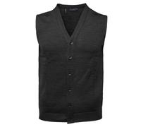 Strickweste MAERZ MUENCHEN "Maerz Muenchen 580500 Strickweste Herren Bekleidung", Herren, Gr. 54, dunkelgrau, 100% Wolle (Merino), Westen Strickweste (76033663-54) dunkelgrau