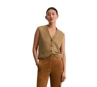 Strickweste MARC O'POLO "aus softem Schurwolle-Mix", Damen, Gr. S, beige (salted caramel), Obermaterial: 75% Schurwolle, 25% Polyamid, unifarben, relaxed fit, V-Ausschnitt, Westen Strickweste (9130294