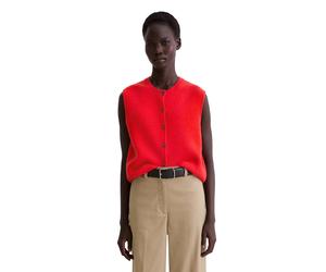 Strickweste MARC O'POLO "aus weichem Merinowolle-Mix", Damen, Gr. XS, bright rot, Obermaterial: 80% Wolle, 20% Polyamid, unifarben, Westen Strickweste (93042735-XS) bright rot