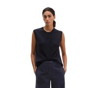 Strickweste MARC O'POLO, Damen, Gr. XL, blau (martime blau), Strick, Obermaterial: 100% Schurwolle, regular fit normal, Rundhals, Westen Strickweste, Ärmelloser Cardigan regular aus flauschiger Lambsw