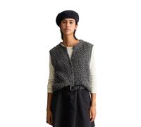 Strickweste MARC O'POLO DENIM "aus Baumwolle-Schurwolle-Viskose-Mix", Damen, Gr. XXS, grau (schwarz shadow melange), Obermaterial: 53% Schurwolle, 25% Baumwolle, 22% Viskose, unifarben, regular fit, W