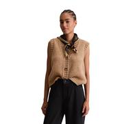 Strickweste MARC O'POLO DENIM "aus kuscheligem Schurwolle-Alpaka-Mix", Damen, Gr. L, light almond melange, Obermaterial: 60% Schurwolle, 16% Polyamid, 12% Polyacryl, 12% Alpaka, unifarben, regular fit