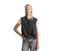 Strickweste MARC O'POLO DENIM "aus kuscheligem Schurwolle-Alpaka-Mix", Damen, Gr. XL, grau (dunkelgrau melange), Obermaterial: 63% Schurwolle, 16% Polyamid, 11% Alpaka, 10% Polyacryl, unifarben, Weste