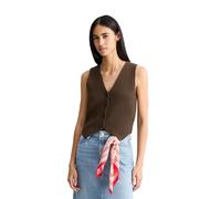 Strickweste MARC O'POLO DENIM "aus reinem Organic Cotton-Garn", Damen, Gr. XS, hazelnut braun, Obermaterial: 100% Baumwolle, unifarben, regular fit, V-Ausschnitt, Westen Strickweste (94397919-XS) haze