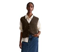 Strickweste MARC O'POLO DENIM "aus Schurwolle-Viskose-Mix", Damen, Gr. XS, braun (schwarz espresso), Obermaterial: 77% Schurwolle, 15% Polyamid, 8% Viskose, unifarben, regular fit, V-Ausschnitt, Weste