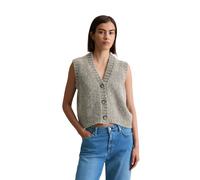 Strickweste MARC O'POLO DENIM "cropped aus kuscheligem Schurwolle-Alpaka-Mix", Damen, Gr. S, stone melange, Strick, Obermaterial: 60% Schurwolle, 16% Polyamid, 12% Alpaka, 12% Polyacryl, gerade, tiefe