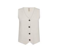 Strickweste SOYACONCEPT "SC-KANITA 27", Damen, Gr. L, beige (light sand melange), Rippstrick, Obermaterial: 50% Viskose, 27% Polyester, 23% Nylon, meliert, normal, V-Ausschnitt, Westen Strickweste, Vi