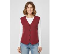 Strickweste SOYACONCEPT "SC-KANITA 27", Damen, Gr. L, rot melange, Rippstrick, Obermaterial: 50% Viskose, 27% Polyester, 23% Nylon, unifarben, normal, V-Ausschnitt, Westen Strickweste (15555263-L) rot