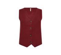 Strickweste SOYACONCEPT "SC-KANITA 27", Damen, Gr. M, rot (madder braun melange), Rippstrick, Obermaterial: 50% Viskose, 27% Polyester, 23% Nylon, meliert, normal, V-Ausschnitt, Westen Strickweste, Vi