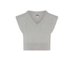 Strickweste URBAN CLASSICS "Urban Classics Ladies Soft Knit Pullunder", Damen, Gr. S, grau (lightasphalt), 76% Polyester, 10% Polyacryl, 8% Polyamid, 6% Elasthan, Westen Strickweste (40868466-S) light