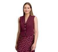 Strickweste VERA MONT "Damen mit Kragen", Damen, Gr. 42, rot (deep dahlia), Obermaterial: 96% Polyester, 4% Elasthan. Futter: 100% Polyester, körpernah hüftlang, V-Ausschnitt, Westen Strickweste (3743