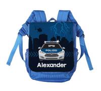 Striefchen® Polizei Kinderrucksack Jungen mit Name personalisierter Kindergartenrucksack Rucksack Kindergarten mit Brustgurt Kita Kindergartentasche Junge